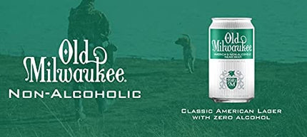 [Pack of 12] Old Milwaukee N/A Non-Alcoholic Beer, Classic American Larger - 12 Fl Oz