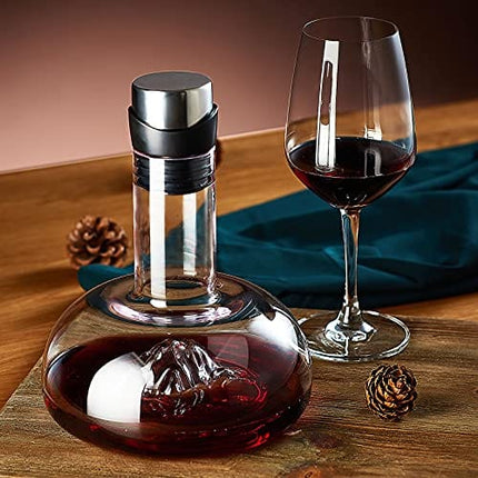 Onearf Wine Decanter, Iceberg Red Wine Breather Carafe with Aerator, Stand, and Cleaning Beads, Lead-free Crystal Glass, Wine Gifts for Christmas (1200ML)