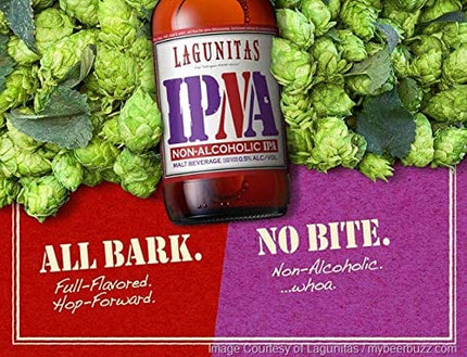 [ Pack of 6] Lagunitas IPNA IPA, Non Alcoholic NA, Full Flavored & Hop Forward - 12 Fl Oz