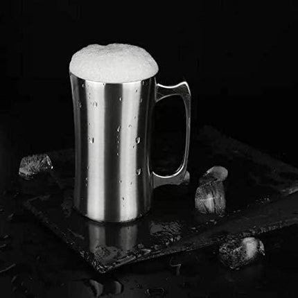 Insulated Cup, OrgMemory Stainless Steel Coffee Mug, 20 oz Coffee Mug, (560 ml), Double Wall Beer Stein, Tumbler with Handle, Insulated Beer Mug with Lid