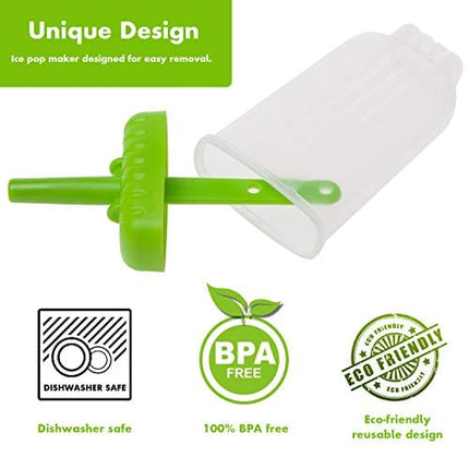 Popsicles Molds, Ozera Set of 6 Reusable Ice Pop Molds Cream Molds Easy Release Popcical Molds Popsicle Maker Molds for Homemade Popsicles With Funnel & Cleaning Brush