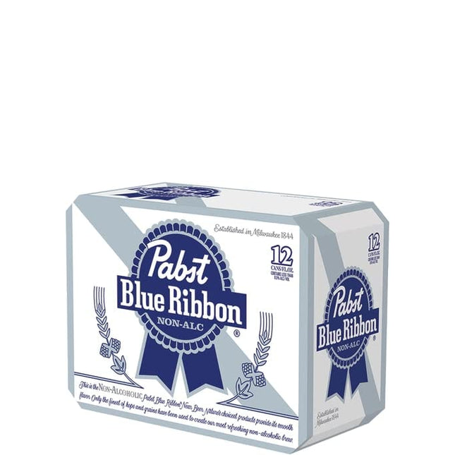 Pabst Blue Ribbon N/A NON-ALCOHOLIC BEER, Made in USA, - 12 Fl Oz (24 Pack)