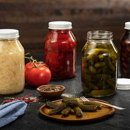 Glass Mason Jars 32 Ounce 1 Quart Regular Mouth, Metal Airtight Lid, USDA Approved Dishwasher Safe USA Made Pickling, Preserving, Canning Jar, Dry Food Storage, Craft Storage, Decorating Jar (2 Pack)