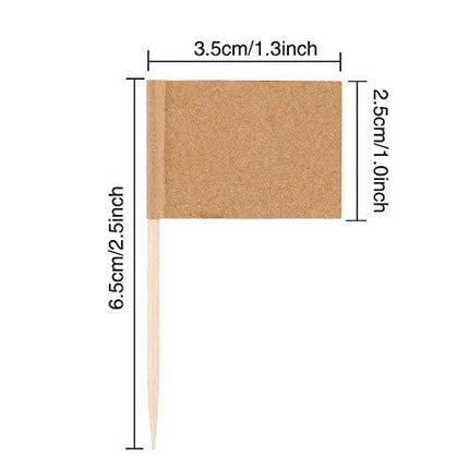 Pangda 100 Pieces Blank Toothpick Flags Cheese Markers White Flags Labeling Marking for Party Cake Food Cheeseplate Appetizers (Kraft)