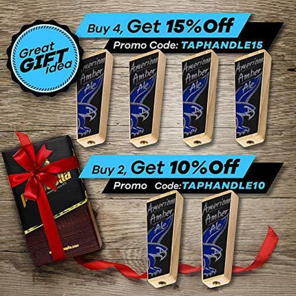 Beer Tap Handle and Two Liquid Chalk Markers Set - Wooden Keg Tap Handle for Standard Faucets and Kegerators with Reusable Chalkboard - Suitable for Home Brew, Bars, Kegs and Draft Beer