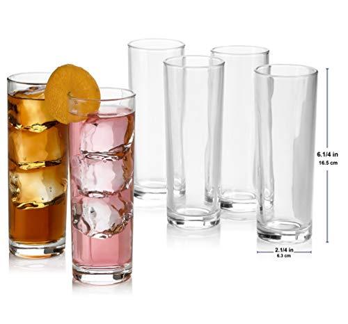 Set of 8 Highball Glasses, Cocktail Highball Glasses, Tall Drinking Glasses for Water, Juice, Cocktails, Beer and More, Elegant Bar Glasses, Italian Highball Glasses, 10 oz Highball Glasses