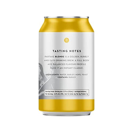 Partake Brewing Non Alcoholic Craft Brew, Blonde, 24 Pack - 12 Ounce Cans, Low Calorie, All Natural Ingredients