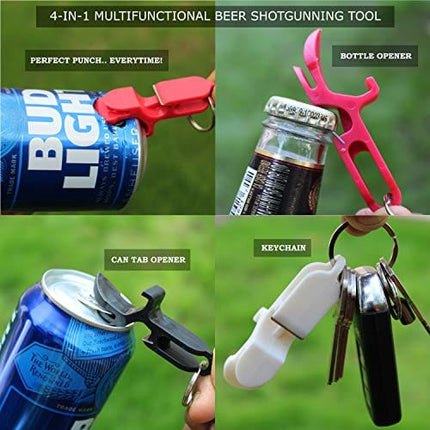 Beer Bong Funnel with Valve - USA Made Extra Long 2.5 feet (30 inch) Kink Free Tube - Shotgun Keychain Tool Bottle Opener - Premium Funnel for Beer Drinking Games, College Parties, Spring Break