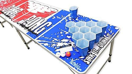 PartyPongTables.com Reusable HEXCUP Beer Pong Party Cup Set by PartyPong - 22 Cups & 3 Balls