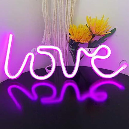 Love Neon Signs for Wall Decor,USB or Battery Decorative Neon Lights, LED Signs for Bedroom,LED Neon Light Neon Sign Light Up for Bar,Christmas,Party,Wedding,Kids Room,Girls Living Room（Pink）
