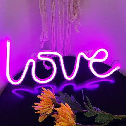 Love Neon Signs for Wall Decor,USB or Battery Decorative Neon Lights, LED Signs for Bedroom,LED Neon Light Neon Sign Light Up for Bar,Christmas,Party,Wedding,Kids Room,Girls Living Room（Pink）