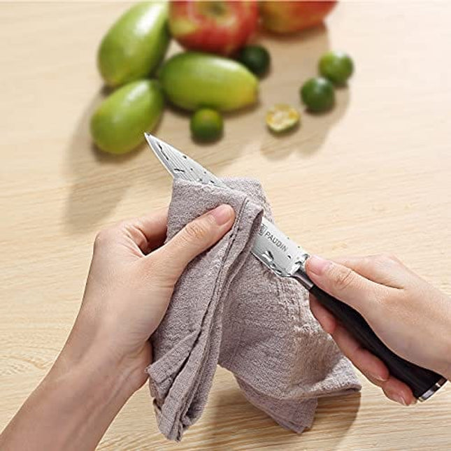 PAUDIN Utility Knife 5 inch Chef Knife German High Carbon Stainless Steel Knife, Fruit and Vegetable Cutting Chopping Carving Knives, Ergonomic Handle with Gifted Box