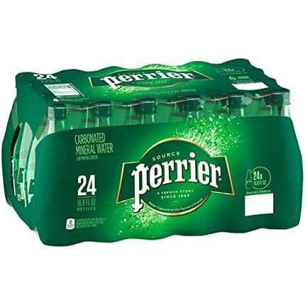 Perrier Carbonated Mineral Water Plastic Bottles, Original, 16.9 Fl Oz (Pack of 24), 405.6 Fl Oz