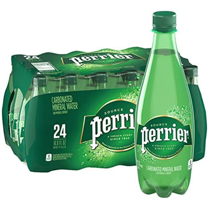 Perrier Carbonated Mineral Water Plastic Bottles, Original, 16.9 Fl Oz (Pack of 24), 405.6 Fl Oz