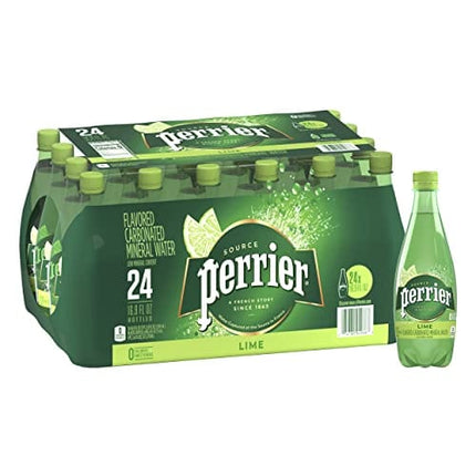 Perrier Lime Flavored Sparkling Water, 16.9 FL OZ Plastic Water Bottles (24 Count)