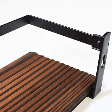 PHUNAYA Floating Shelves Rustic Wood Wall Mounted Shelf Practical Metal Fence Design – Ideal for Bedroom, Bathroom, Kitchen Set of 3