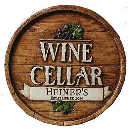 Piazza Pisano Wine Barrel Personalized Wine Cellar Sign