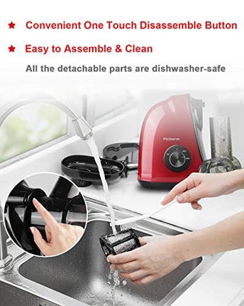 Juicer Machines, Slow Masticating Juicer with Brush and Easy to Clean, Cold Pressed Juicer with Quiet Motor and Reverse Function, Juicer Extractor，Recipes for Fruits and Vegetables