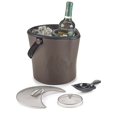 Polder Chill Station – Combined ice bucket and bottle chiller, Separate cooling sleeve keeps bottle chilled and ice pure, Double wall insulated, Ice scoop included (KTH-260-76)