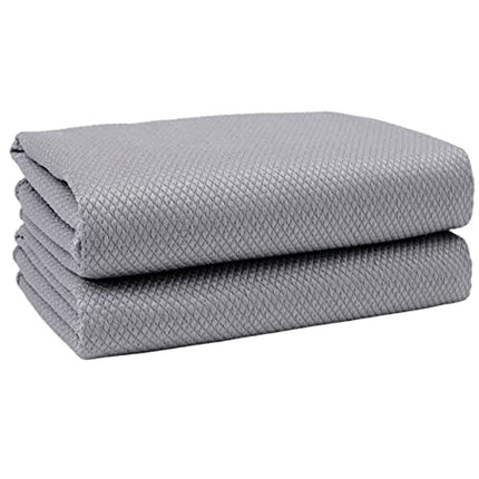 POLYTE Premium Microfiber Wine Glass Fine Polishing Towel (18x28, 2 Pack, Gray)