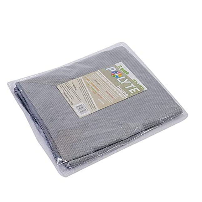 POLYTE Premium Microfiber Wine Glass Fine Polishing Towel (18x28, 2 Pack, Gray)