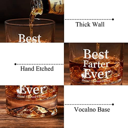 Gifts for Dad from Daughter Son Kids, Best Father Ever Whiskey Glass, Funny Christmas Birthday Gag Gifts Ideas for Men Papa, Cool Bourbon Scotch Whiskey Gifts for Husband Father