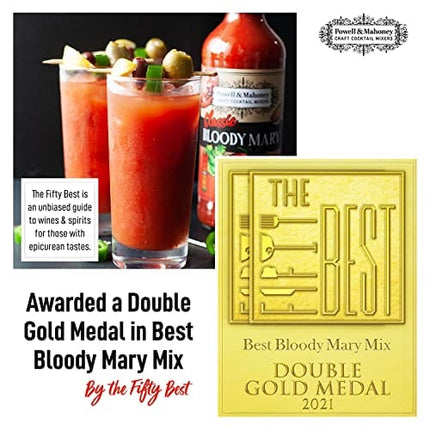 Powell & Mahoney Craft Cocktail Mixers - Classic Bloody Mary - NA Cocktail Mix - Free from Artificial Sweeteners and Flavors - 25.36 oz - Non-GMO