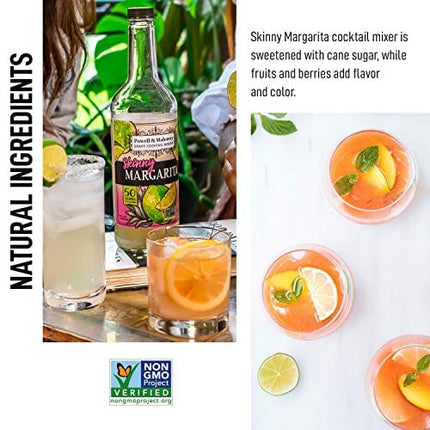 Powell & Mahoney Craft Cocktail Mixers - Skinny Margarita 50 Calories - NA Cocktail Mix - Free from Artificial Sweeteners and Flavors - 25.36 oz - Non-GMO