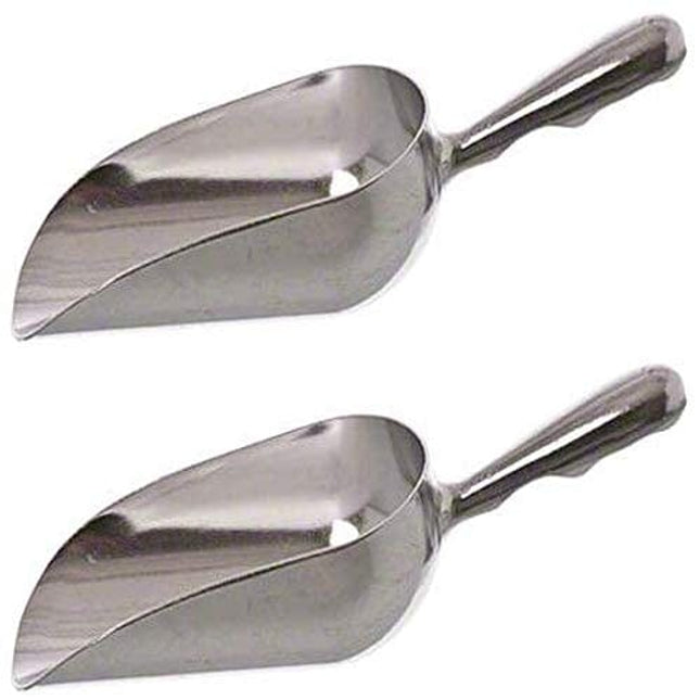 Premium Life AS-12 SET OF 2, 12 Oz. (Ounce) Bar Ice Scoop, Dry Bin Scoop, Dry Goods Scoop, Candy Scoop, Spice Scoop, Cast Aluminum