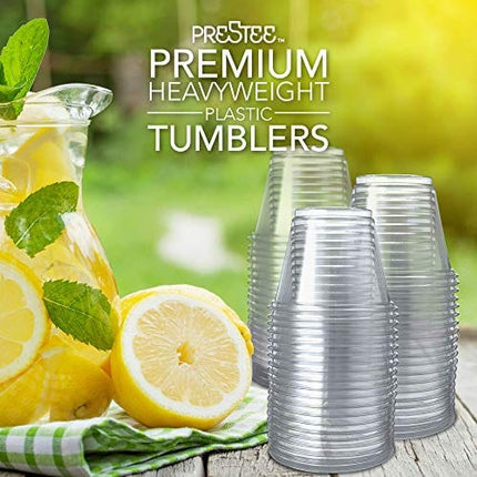 50 Clear Plastic Cups | 9 oz Plastic Cups | Disposable Cups | PET Clear Cups | Plastic Wine Glasses | Clear Plastic Party Cups