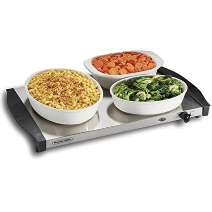 Proctor Silex Server & Food Buffets Food Warmer for Parties, Three 2.2 Quart Stainless Steel Chafing Dishes, Adjustable Heat