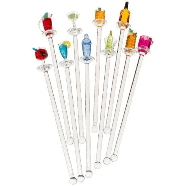 Prodyne Happy Hour Swizzle Sticks, Assorted Colors