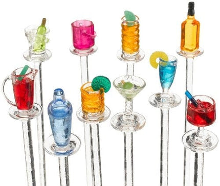 Prodyne Happy Hour Swizzle Sticks, Assorted Colors