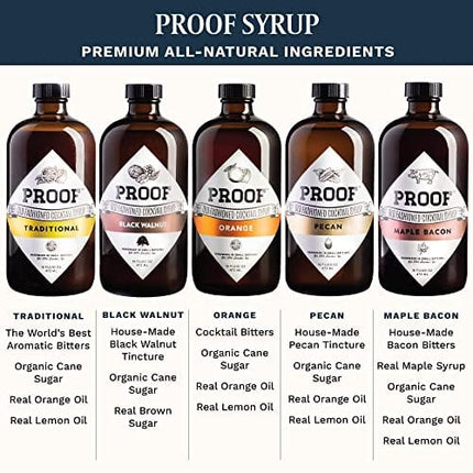 Proof Syrup Pecan Old Fashioned Cocktail Mixer (16 Ounces) | Makes 32 Cocktails | w/Real Bitters & Organic Sugar