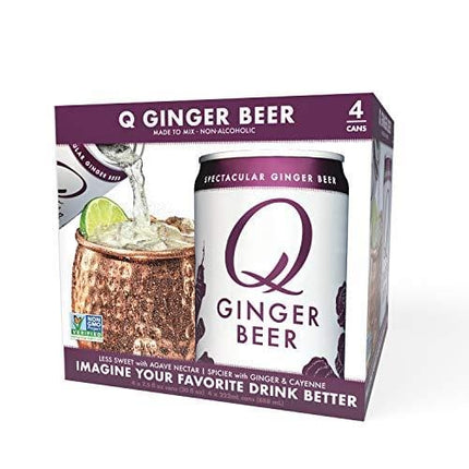 Q Mixers Ginger Beer, Premium Cocktail Mixer, 7.5 oz (12 Cans)