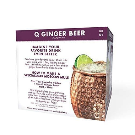 Q Mixers Ginger Beer, Premium Cocktail Mixer, 7.5 oz (24 Cans)
