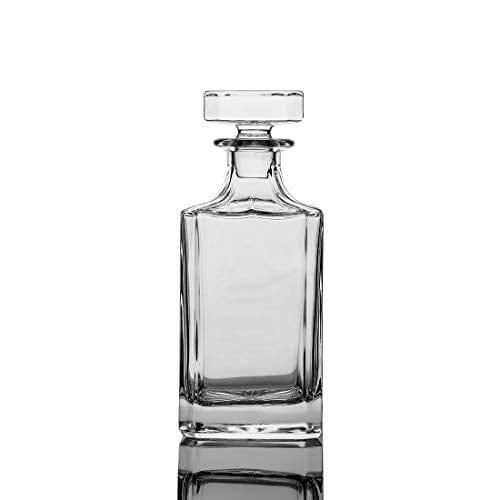 Square 26oz Whiskey Decanter with Glass Stopper—Lead Free
