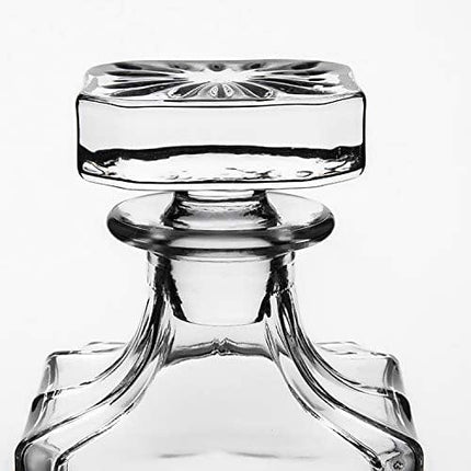 Square 26oz Whiskey Decanter with Glass Stopper—Lead Free