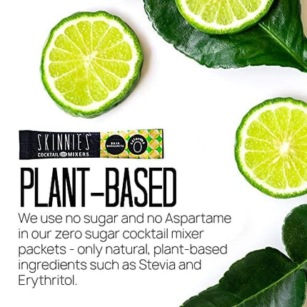 RSVP Skinnies Baja Margarita - Zero Sugar Cocktail Mixers - Gluten Free and All Natural Margarita Drink Mix for Cocktails or Mocktails (4 boxes/24 packets)