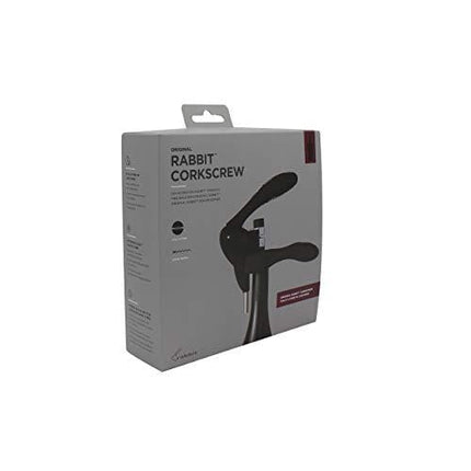 Rabbit Wine Corkscrew with Foil Cutter, 1 EA, Black