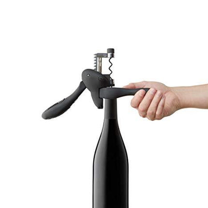 Rabbit Wine Corkscrew with Foil Cutter, 1 EA, Black