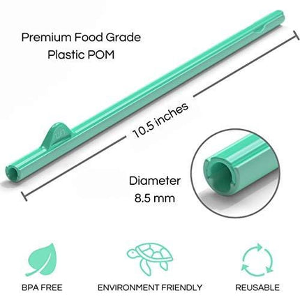 Rain Straw - Easy Clean Reusable Drinking Straws That Snap Open for Easy Cleaning - No Cleaning Brush or Cleaner Needed - Eco Friendly BPA Free 10.5" long Plastic Straws for Tumbler (Bright, 5 Pack)