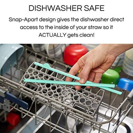 Rain Straw - Easy Clean Reusable Drinking Straws That Snap Open for Easy Cleaning - No Cleaning Brush or Cleaner Needed - Eco Friendly BPA Free 10.5" long Plastic Straws for Tumbler (Bright, 5 Pack)