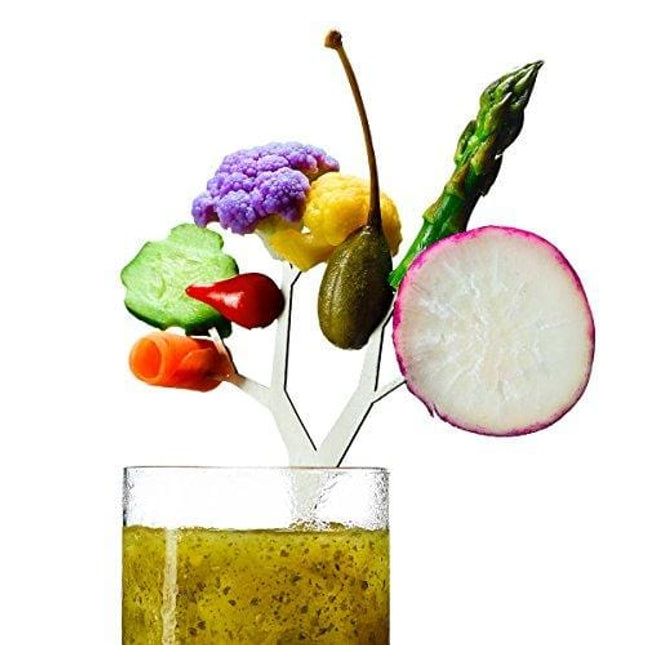 Raw Rutes - Tree Brunch Gourmet Cocktail Pick - For Epic Bloody Mary and Cocktail Garnishes - MADE IN USA - Stainless Steel Construction - Over Eight Inches Tall!