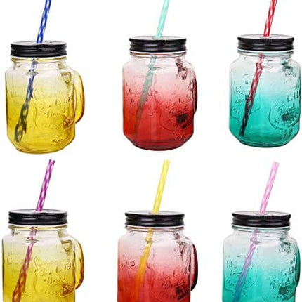33 Pieces Reusable Plastic Straws Fit for Mason Jars, Tumblers, 9 Inches Transparent Colored Unbreakable Drinking Straws with 1 Straw Carrying Case and 2 Cleaning Brushes, BPA Free and Eco-friendly
