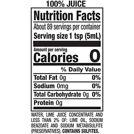 ReaLime 100 percent Lime Juice, 15 fl oz bottles (Pack of 12)