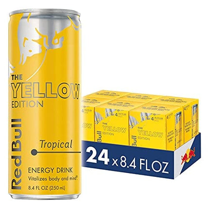 Red Bull Energy Drink, Tropical, Yellow Edition, 8.4 Fl Oz (24 Pack)