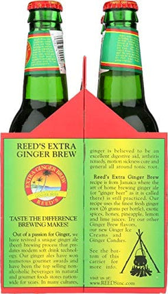 Reeds Ginger Brew, Ginger Brew Original Extra Bottle, 12 Fl Oz, 4 Pack