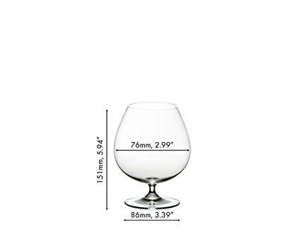 Riedel 6416/18 Brandy Glass, 2 Count (Pack of 1), Brown