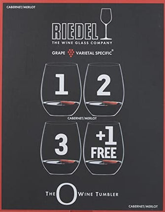 Riedel O Wine Tumbler Cabernet/Merlot, Set of 4, Clear -